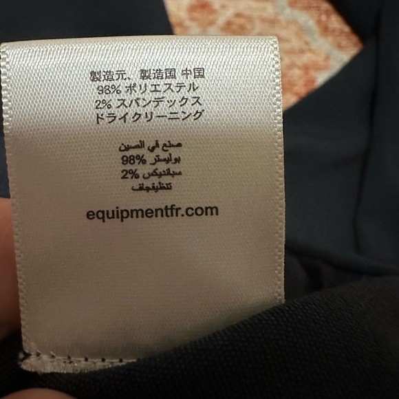 NWOT EQUIPMENT Andrae Trouser Button Accent Wide Leg High Rise Eclipse navy sz 0 - Picture 6 of 12